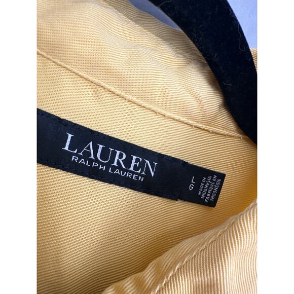 Ralph Lauren Shirt Womens Large Yellow Chambray Button Long Sleeve Lyocell - Picture 2 of 6